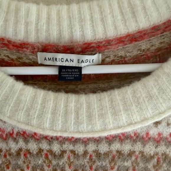 American Eagle Outfitters Fair Isle Sweater - Cream and Red - Picture 3 of 4